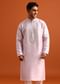 Lilac Kurta Pant Set In Silk With Mirror Embellishments