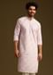 Lilac Silk Schiffli Work Kurta And Pant