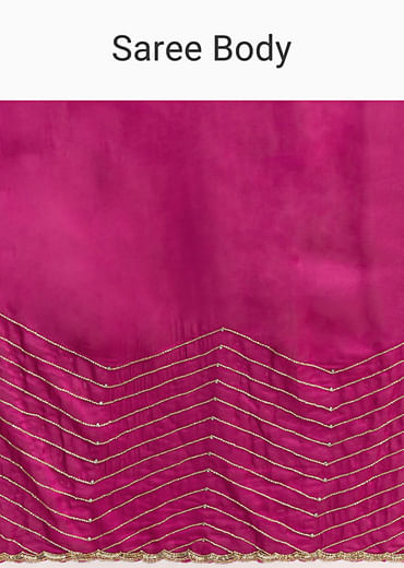 Magenta Organza Saree With Cut Dana And Sequin Embroidery