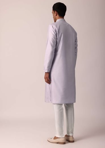 Majestic Festival Silk Kurta Set With Thread And Mirror Work