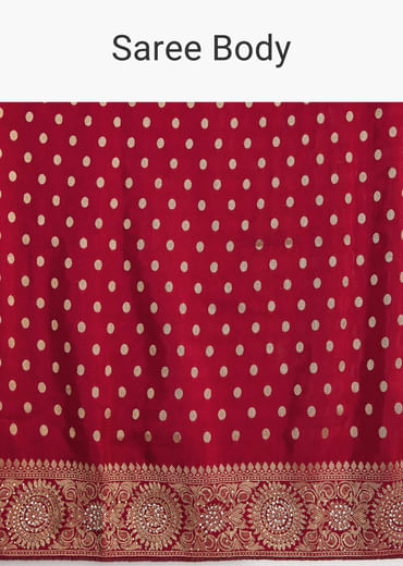 Maroon Butti Work Saree With Floral Border