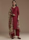 Maroon Foil Mirror Kurta Set with Kalamkari Dupatta