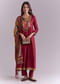 Maroon Silk Anarkali Suit With Embroidery And Printed Patch Work