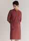 Maroon Silk Cutdana Floral Kurta Set