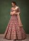 Maroon Raw Silk Hand Embroidered Bridal Lehenga With Two Dupattas