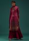 Maroon Red Bandhani Printed Kurti And Sharara Set With Zari Work