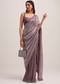 Mauve Half AndHalf Sequins Embroidered Saree