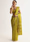 Mehendi Green Patola Printed Georgette Saree With Scallop Border