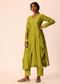 Mehendi Green Embroidered Kurta Set In Chiffon