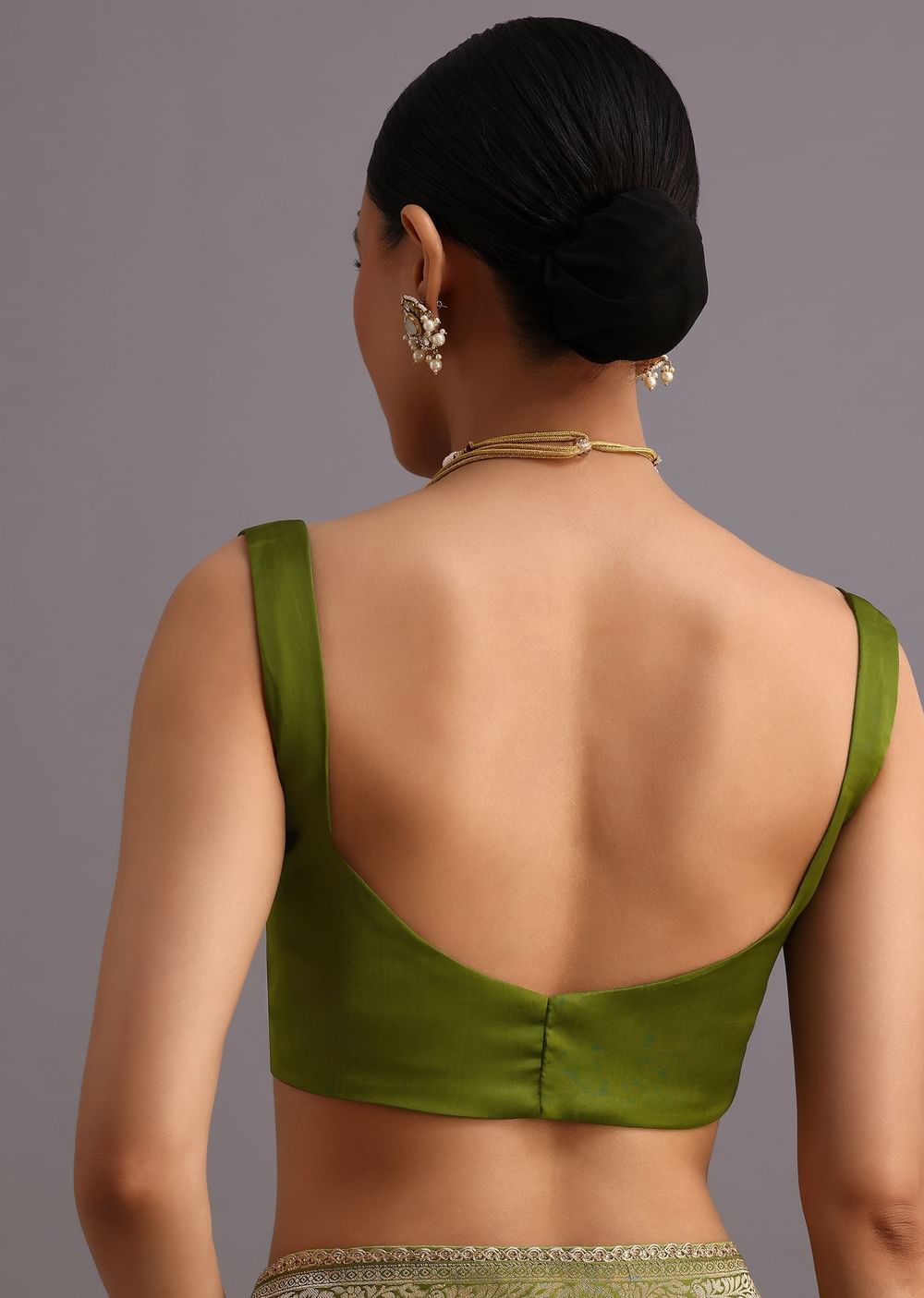 Mehendi Green Zari Woven Satin Silk Saree And Brocade Border