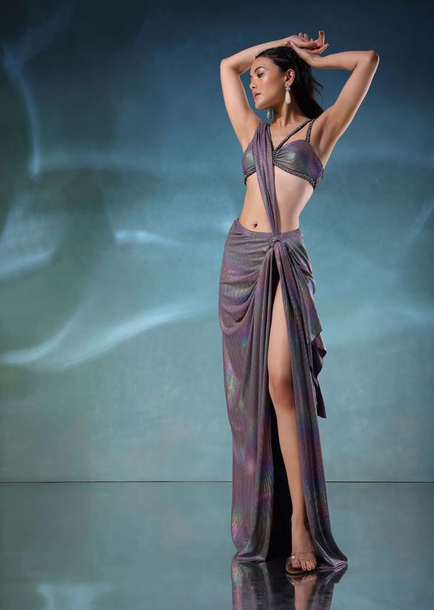 Mermaid Metallic Skirt And Top In Knit Mermaid Metallic Skirt And Top In Knit