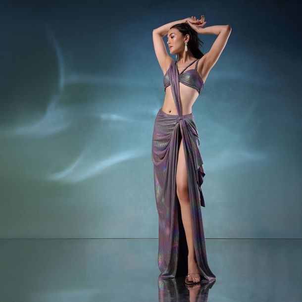 Mermaid Metallic Skirt And Top In Knit Mermaid Metallic Skirt And Top In Knit