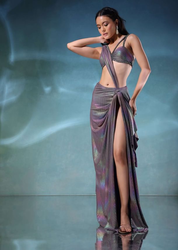 Mermaid Metallic Skirt And Top In Knit Mermaid Metallic Skirt And Top In Knit