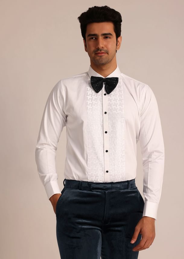 Metallic Grey Velvet Suit With Zardosi Detailing