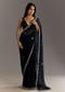 Midnight Blue Crushed Tissue Saree With Scallop Embroidered Border