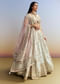 Mint Blue Tissue Embroidered Bridesmaid Lehenga