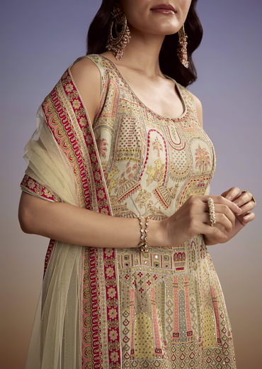 Mint Green Crepe Printed Palazzo Suit