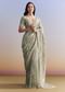 Mint Green Tissue Saree With Heavily Embroidered Finish
