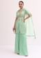 Mint Blue Embroidered Kurta Sharara Set