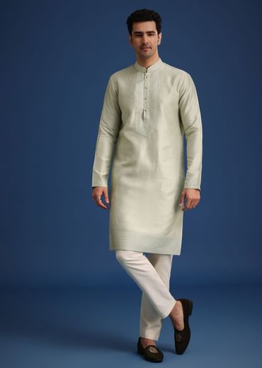 Mint Green Silk Cutdana Embroidered Jodhpuri Set