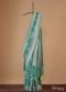 Sea Green Handloom Saree In Tissue Georgette With Zari Weave And An Unstitched Blouse