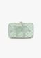 Mint Rounded Box Clutch In Embroidered Net With Cord And Moti Embroidered Mesh Design And Floral Motifs Placed In Abstract Pattern Online - Kalki Fashion