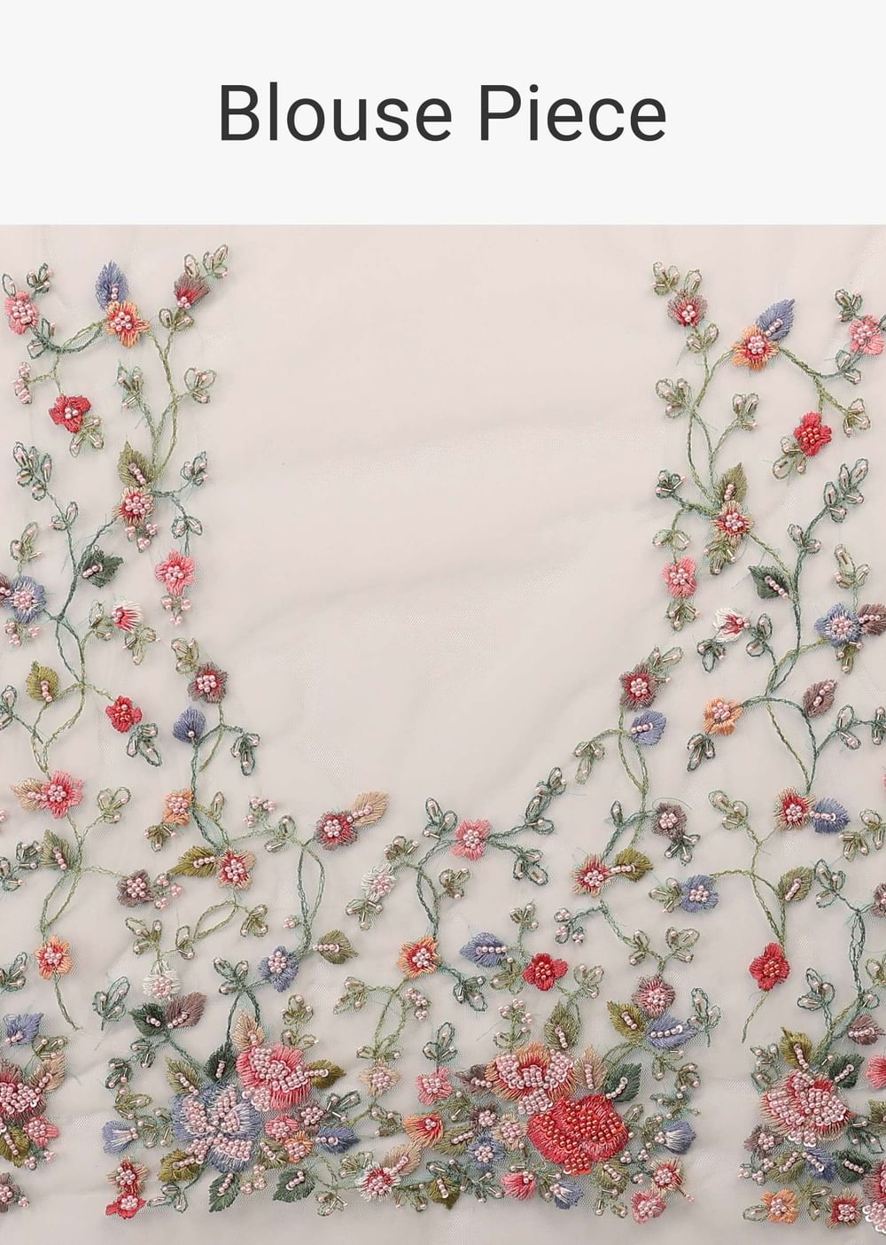 Mist Green Organza Saree In Multi-Color Resham Work Embroidery Detailing On The Border,