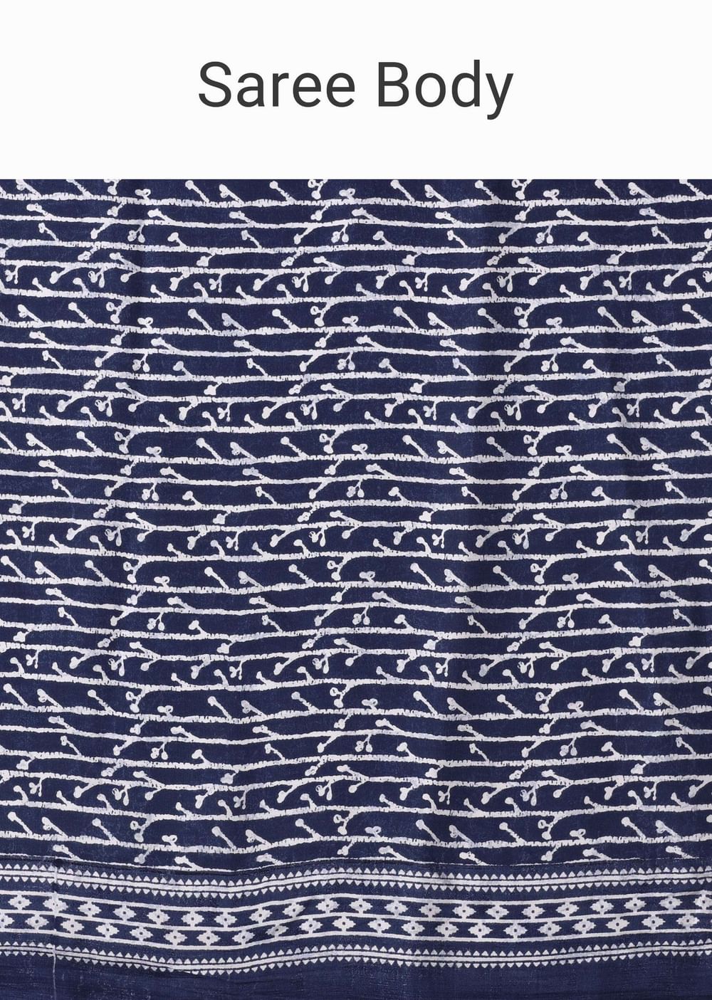Mood Indigo Blue Batic Printed Crepe Saree
