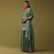 Moss Green Sequins Embroidered Kurti And Sharara Set In Silk