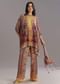 Multi Color Printed Kaftan Set With Stone and Lace Work and Matching Potli Bag