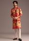 Multi Colour Abstract Print Silk Kurta And Pant