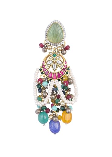 Multi Statement Danglers With Bead Drops And Meenakari Work