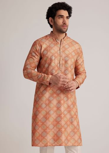 Multicolor Brocade Kurta Set