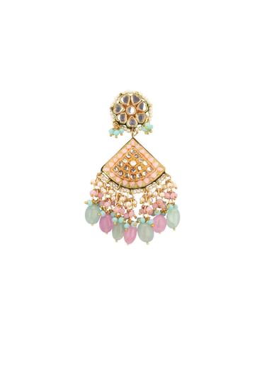 Multicolor Gold-Finish Kundan Choker Necklace Set With Colourful Meenakari Work And Stones In Mix Metal
