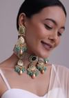 Multicolor Gold-Finish Kundan Choker Necklace Set With Colourful Meenakari Work And Drop-Stones In Mix Metal