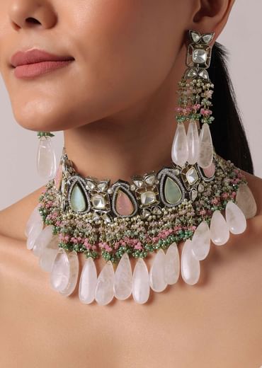 Multicolor Kundan Polki Choker Set