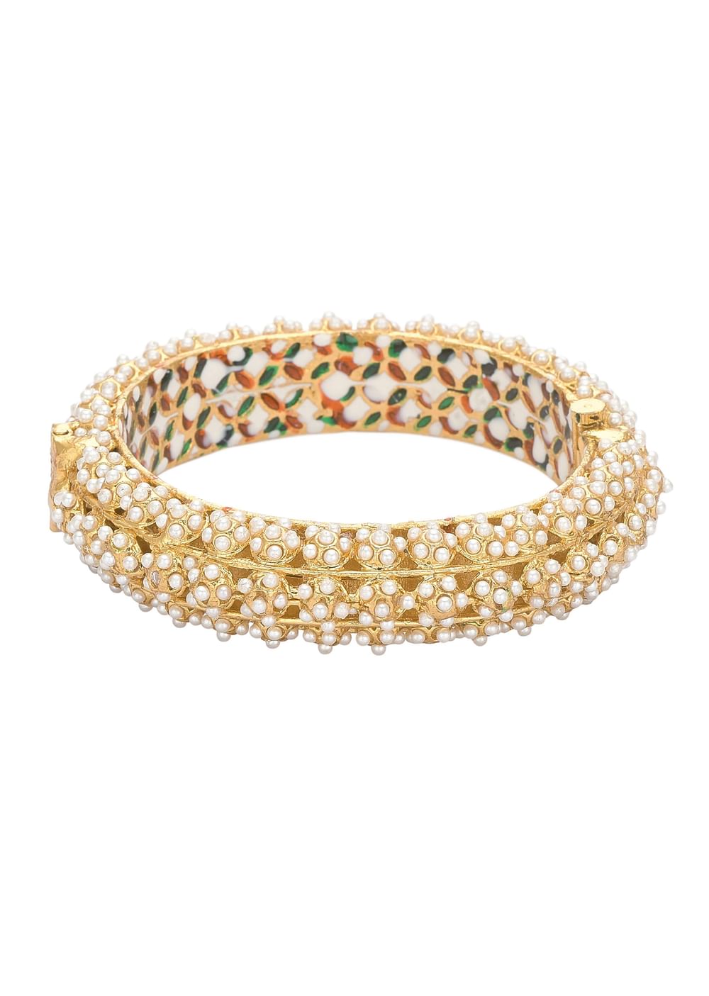 Multicolor Rajwadi Bangle With Meenakari Work And Kundan Detail