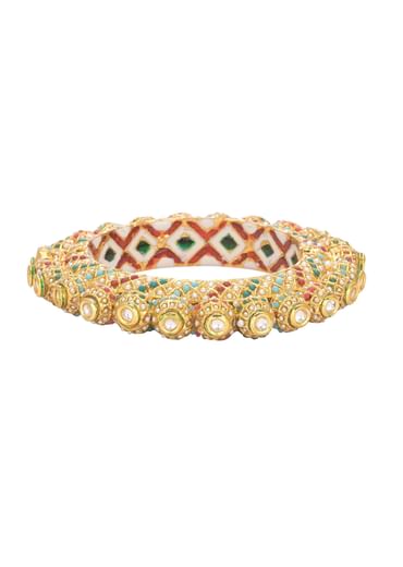 Multicolor Rajwadi Kundan Bangle With Meenakari Work