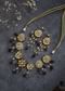 Multicolored Gold Plated Silver Alloy Kundan Amethyst Necklace Set