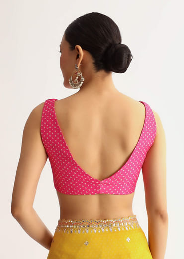 Multicolour Georgette Printed Saree With Gotta Patti Zari Embroidery