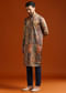 Multicolour Kurta Set For Men With Printed Ethnic Motifs