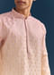 Multicolour Pastel Silk Kurta Set For Men With Sequins Embroidery