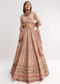 Multicolour Printed Stone Cutdana Embroidered Lehenga With Crepe Dupatta