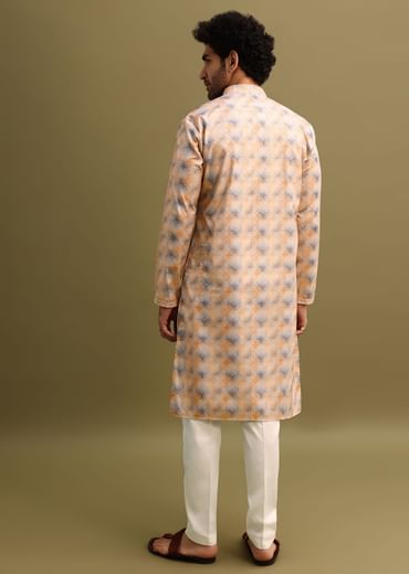Multicolour Printed Cotton Kurta And Pant