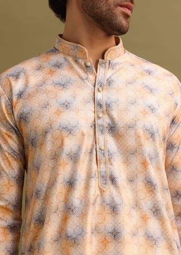 Multicolour Printed Cotton Kurta And Pant