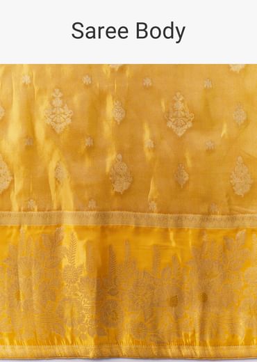 Mustard Yellow Dola Silk Saree with Blouse Fabric