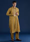 Mustard Yellow Silk Blend Embroidered Mens Kurta Set with Dupatta
