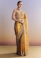 Mustard Yellow Tissue Saree With Golden Zardosi Embroidery