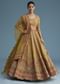 Mustard Crepe Lehenga Set With Floral Motif And Embroidery