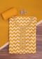 Mustard Yellow Chevron Printed Georgette Dress Material